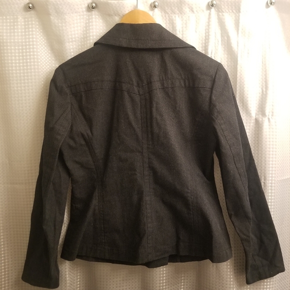 Michael Michael Kors Cotton Blend Charcoal Denim Jacket - Picture 4 of 5